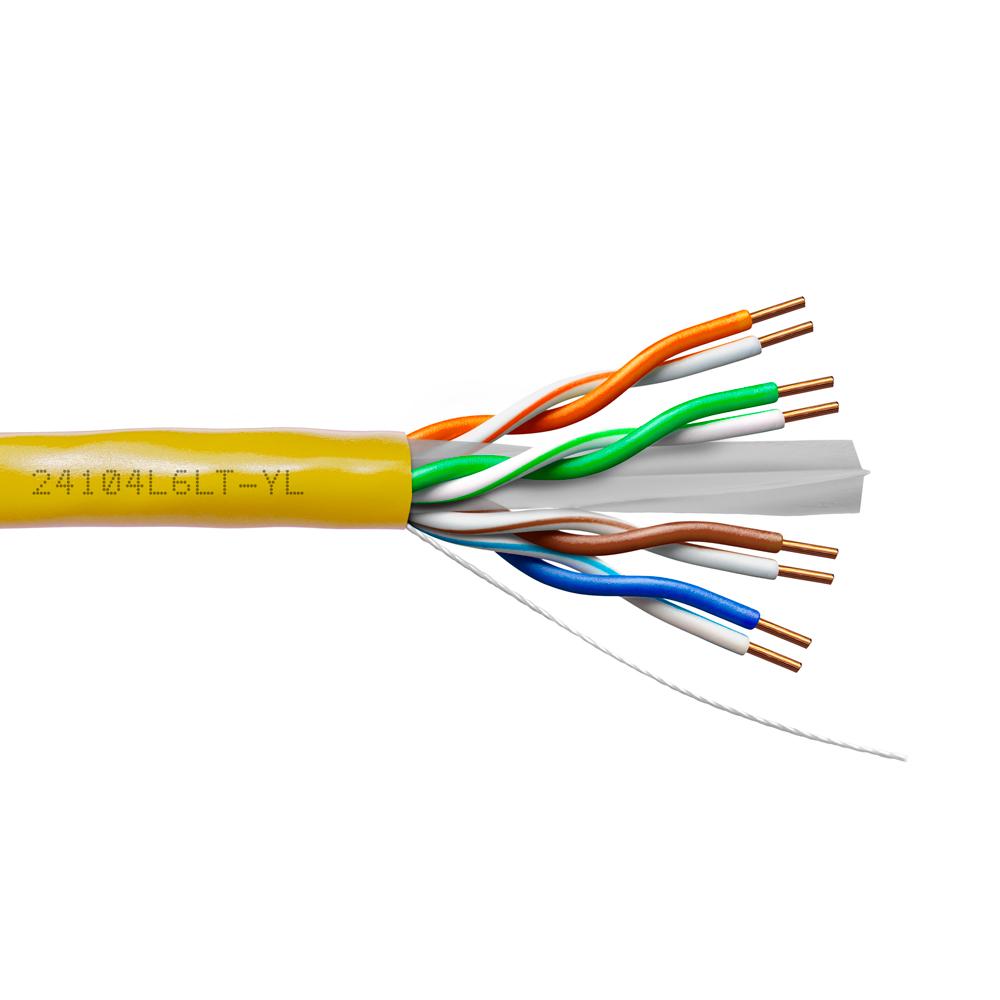 Provo CAT6 UTP Cable 23-4pr SOL BC UNSH 550MHz Low Temp CMR ETL FT4 RoHS – Yellow JKT