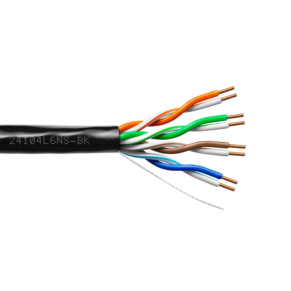 Provo CAT6 UTP Cable 23-4pr SOL BC UNSH 550MHz No Spline, CMR ETL FT4 RoHS – Black JKT
