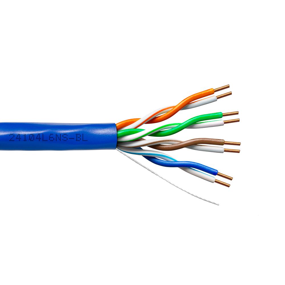 Provo CAT6 UTP Cable 23-4pr SOL BC UNSH 550MHz No Spline, CMR ETL FT4 RoHS – Blue JKT