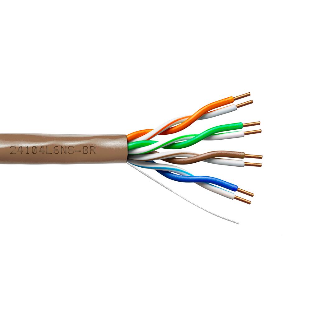 Provo CAT6 UTP Cable 23-4pr SOL BC UNSH 550MHz No Spline, CMR ETL FT4 RoHS – Brown JKT
