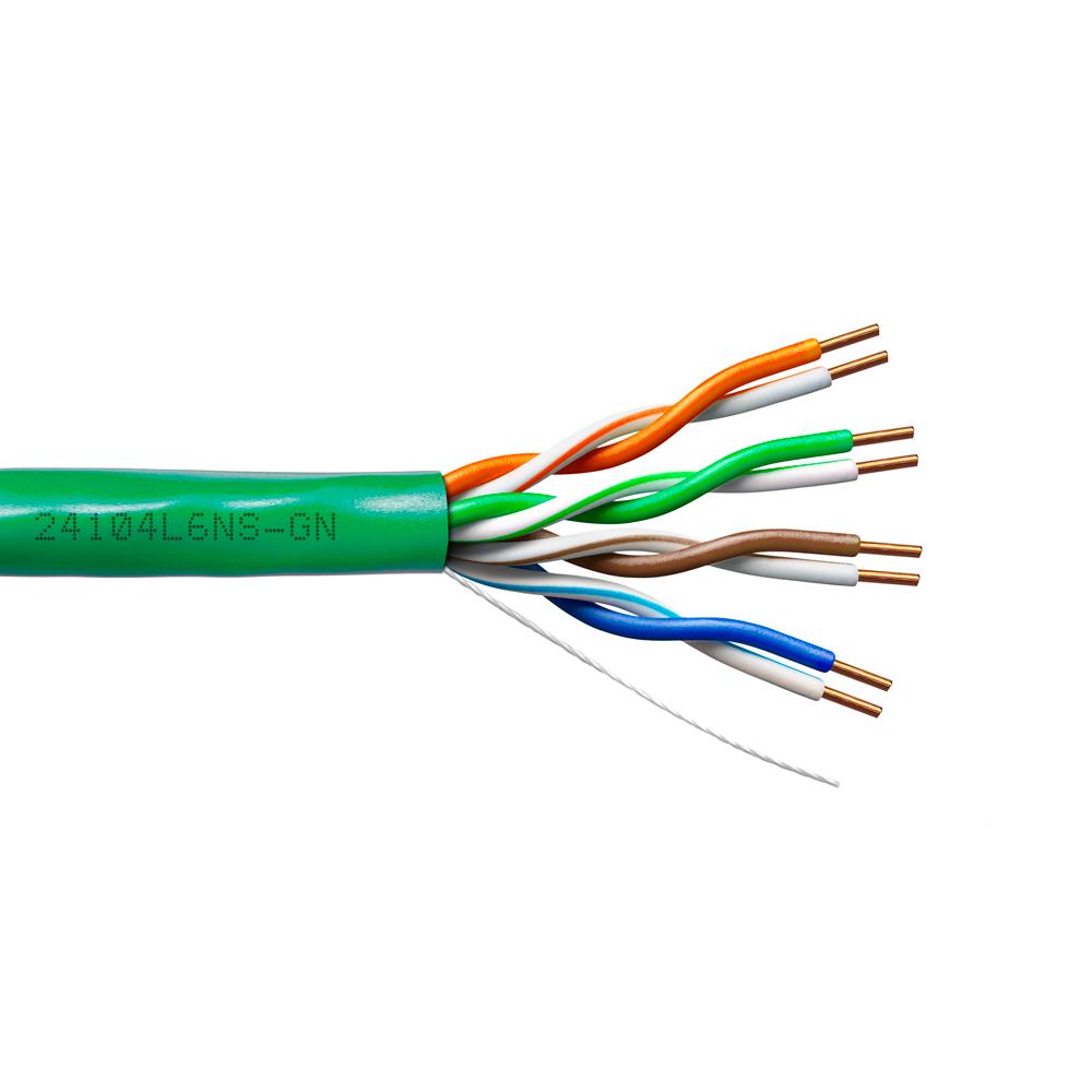 Provo CAT6 UTP Cable 23-4pr SOL BC UNSH 550MHz No Spline, CMR ETL FT4 RoHS – Green JKT