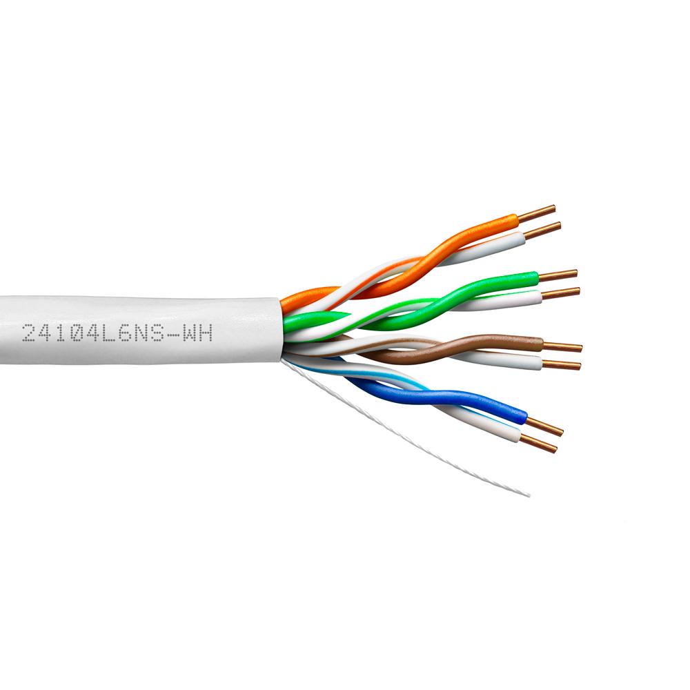 Provo CAT6 UTP Cable 23-4pr SOL BC UNSH 550MHz No Spline, CMR ETL FT4 RoHS – White JKT