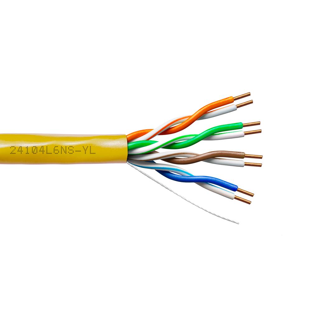 Provo CAT6 UTP Cable 23-4pr SOL BC UNSH 550MHz No Spline, CMR ETL FT4 RoHS – Yellow JKT