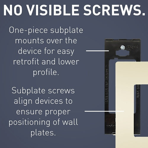 Pass & Seymour RWP26LA radiant 1-Gang Screwless Wall Plate, Light Almond