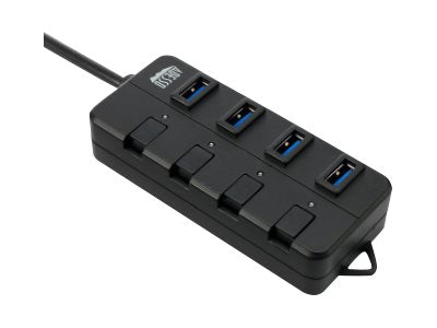 Adesso Hub 4 Port USB 3.0 LED Indicator Lights Light Weight PC/Mac - Black