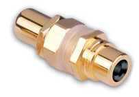 Gold Plated RCA Jack to RCA Jack Bulkhead Connectors- Black
