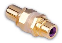 Gold Plated RCA Jack to RCA Jack Bulkhead Connectors- Violet