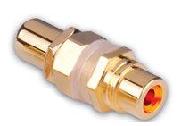 Gold Plated RCA Jack to RCA Jack Bulkhead Connectors- Orange