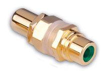Gold Plated RCA Jack to RCA Jack Bulkhead Connectors- Green