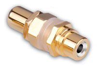 Gold Plated RCA Jack to RCA Jack Bulkhead Connectors- White