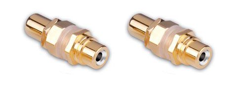 Bulkhead Mount RCA Jacks- 2 pack- White