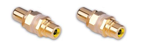 Bulkhead Mount RCA Jacks- 2 pack- Yellow