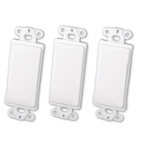Decor Style Multi-Media Wall Plate Inserts- Blank White- 3PK