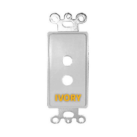 Decora Wallplate insert with 2 Hex holes, 3pk Ivory