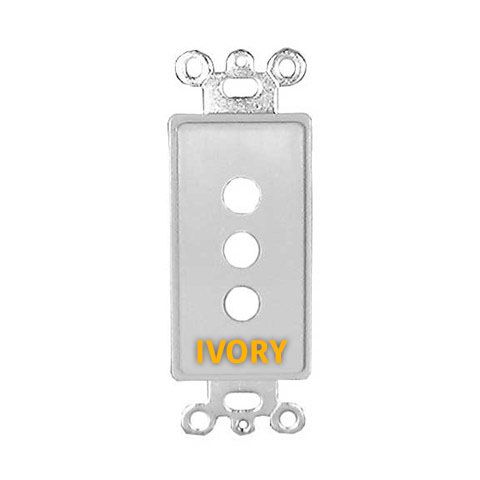 Decora Wallplate insert with 3 Hex holes, 3pk Ivory