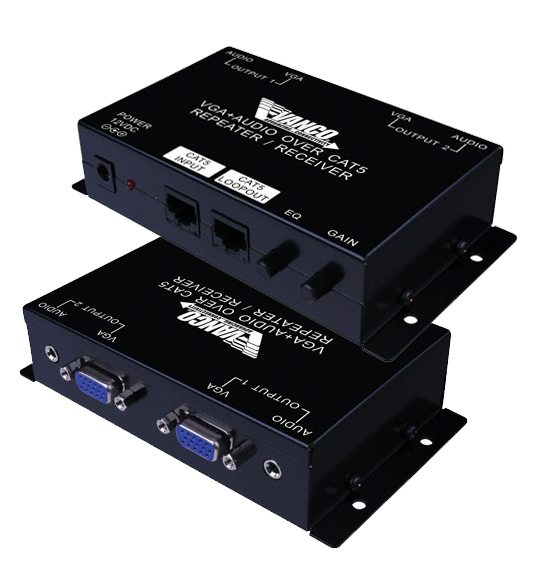 4 Zone VGA+ Audio Over Cat5E-Cat6 Distribution System- Recei
