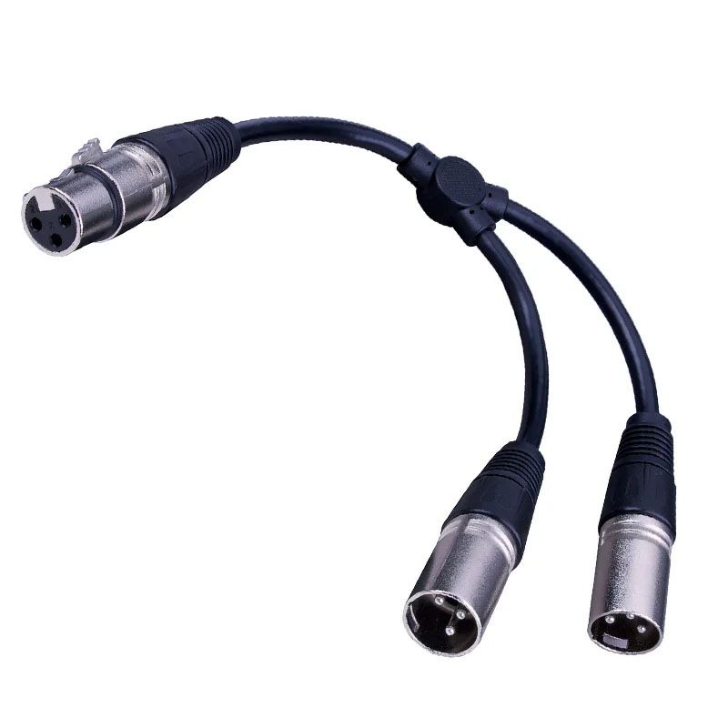 XLR Female Plug to 2-Male XLR Jacks Y-Adapter