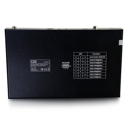 C2G C2G30016 HDMI HDBaseT RS232 and IR over Cat Extender Box Scaling Receiver, 4K 60Hz, Black