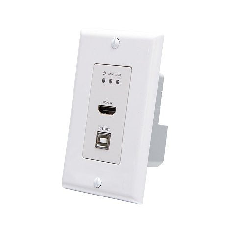 C2G C2G30024 HDMI HDBaseT USB-B and RS232 over Cat Extender Single Gang Wall Plate Transmitter to Box Receiver, 4K 60Hz, Commercial
