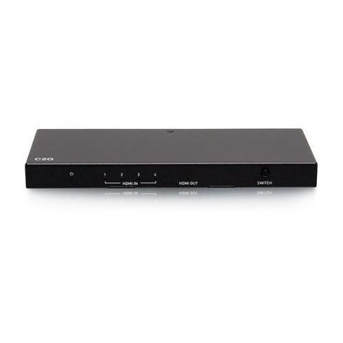 C2G C2G41604 4-Port HDMI Switch, 4K 60Hz, HDMI 2.0, HDCP 2.2, IR Remote, Black