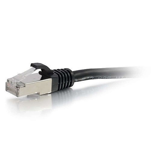 C2G CG-00975 CAT6A Snagless Shielded (STP) Ethernet Network Patch Cable, 0.5\' (0.15m), Black