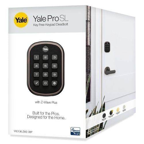Yale YRD136-ZW2-0BP Key Free Keypad Deadbolt with Z-Wave Plus, Pro Channel Exclusive, Oil Rubbed Bronze