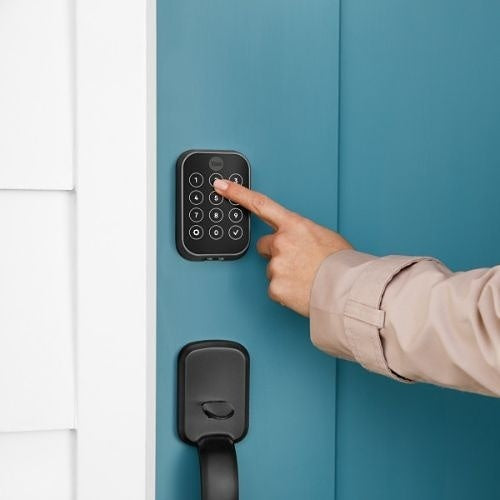 Yale YRD654-ZW2-BSP Pro 2 Key-Free Touchscreen Smart Lock with Z-Wave ZW2, Black Suede