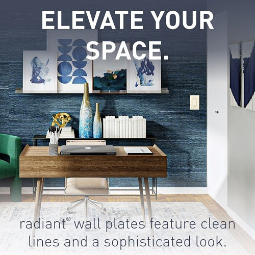 Pass & Seymour RWP262LA radiant 2-Gang Screwless Wall Plate, Light Almond