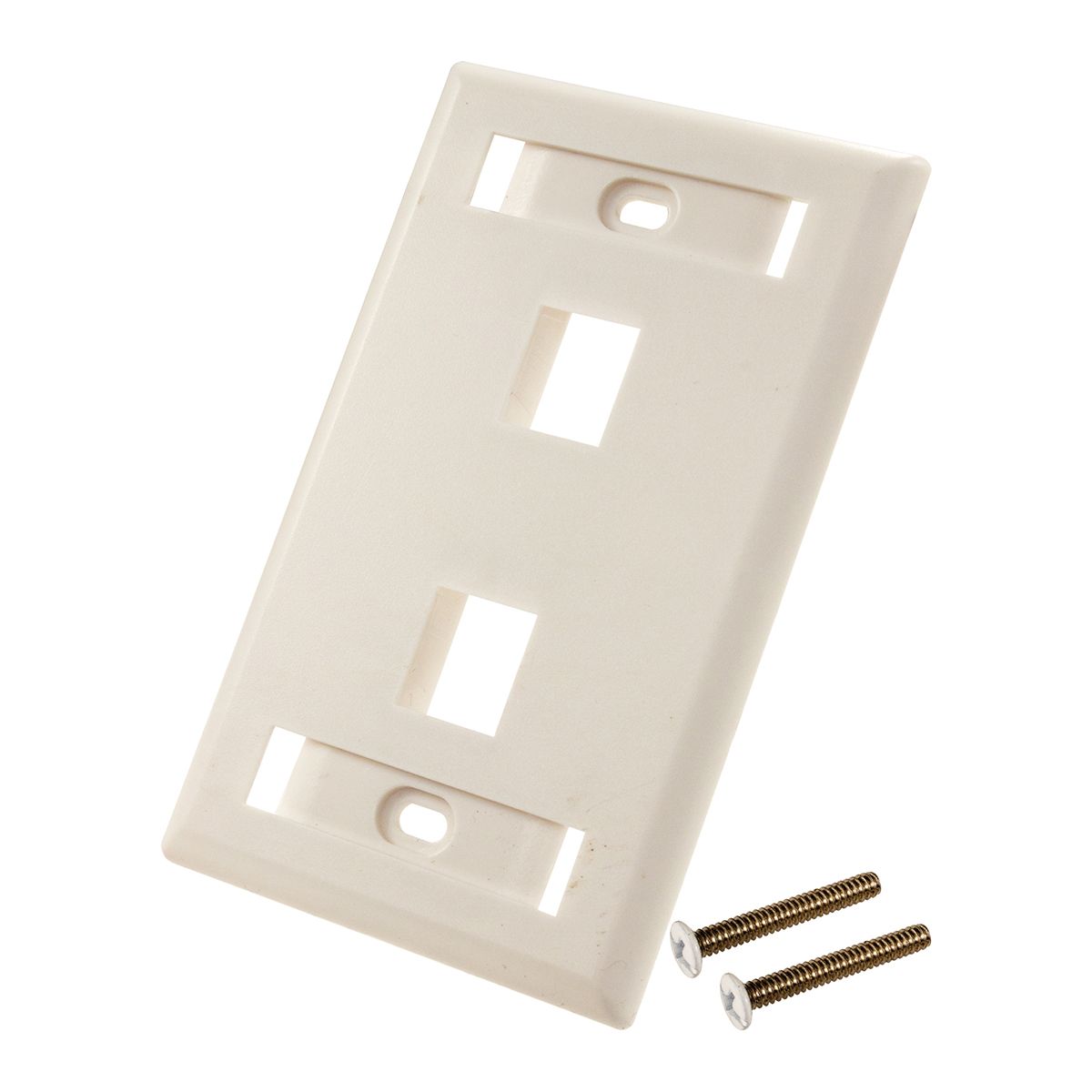 Wall Plate With ID Window, 2-Port, White