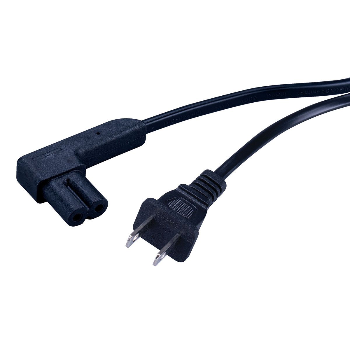 Right Angle Power Cord - 2 Prong 6ft