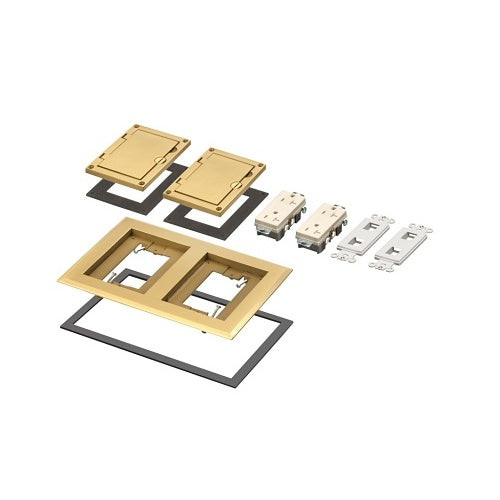 Arlington FLBC8520MB Electrical Back Box, Brass 2 Gang Floor Box Frame