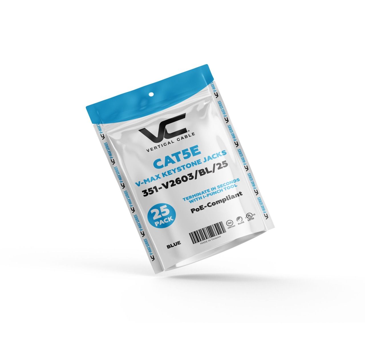 Rapid Punch CAT5E Keystone Jack Blue - 25 PACK