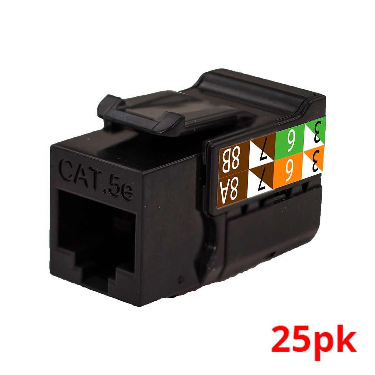 Rapid Punch CAT5E Keystone Jack Black - 25 PACK