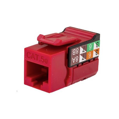 Rapid Punch CAT5E Keystone Jack Red