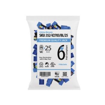 Rapid Punch CAT6 Keystone Jack Purple - 25 PACK