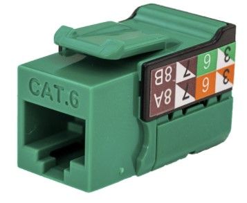 Rapid Punch CAT6 Keystone Jack Green