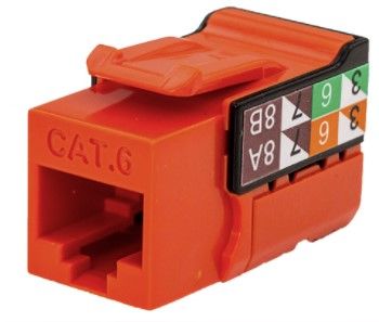 Rapid Punch CAT6 Keystone Jack Orange