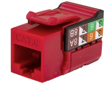 Rapid Punch CAT6 Keystone Jack Red