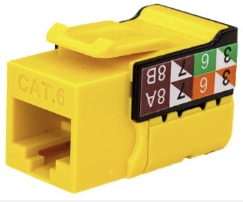 Rapid Punch CAT6 Keystone Jack Yellow