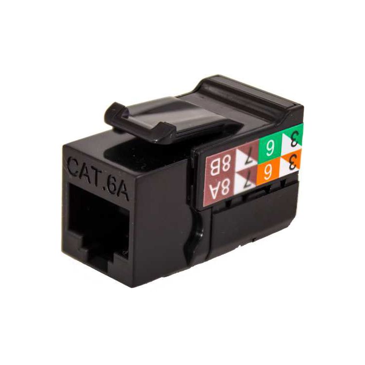 Rapid Punch CAT6A Keystone Jack Black