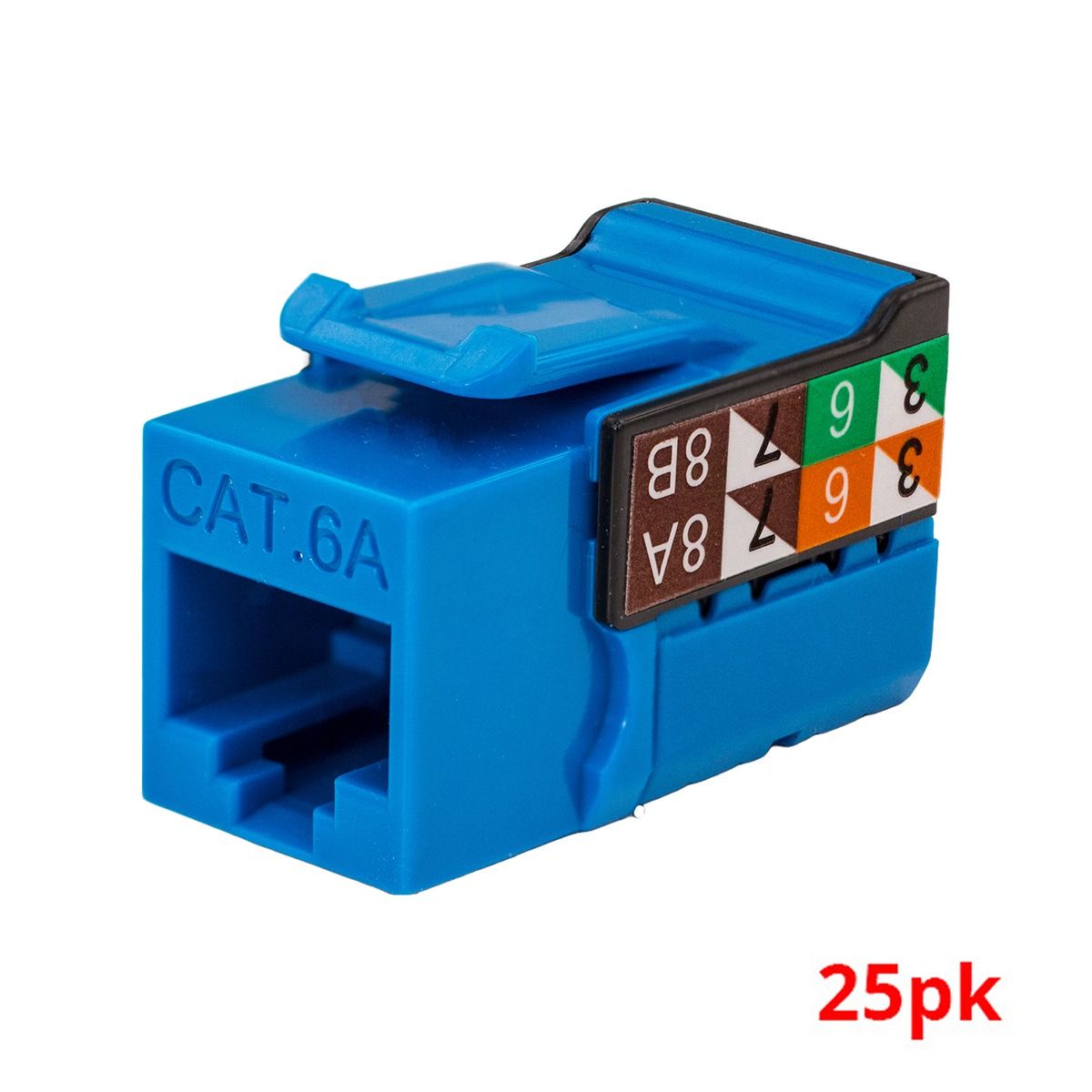 Rapid Punch CAT6A Keystone Jack - Blue - 25PK