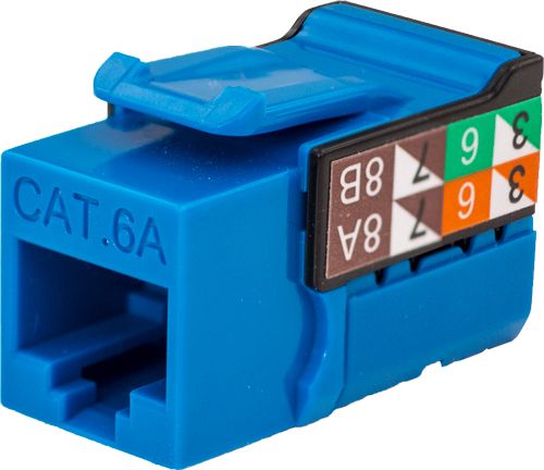 Rapid Punch CAT6A Keystone Jack Blue