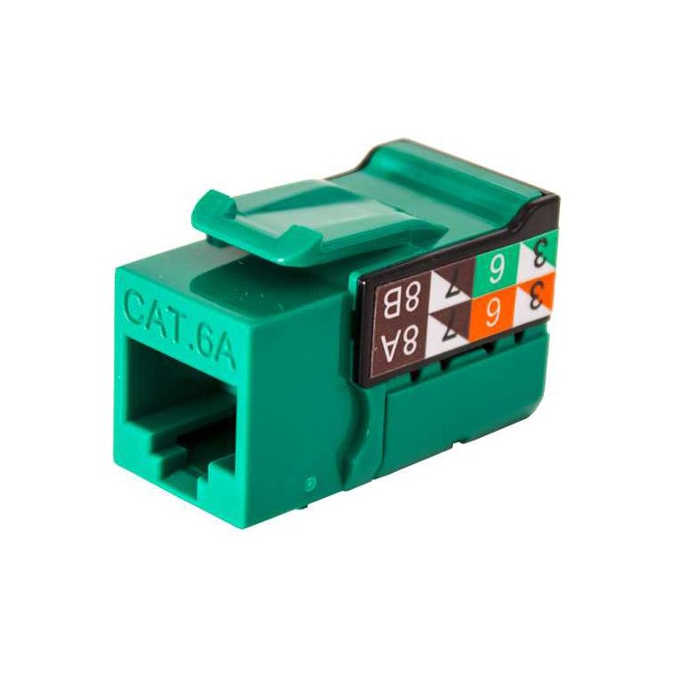 Rapid Punch CAT6A Keystone Jack Green