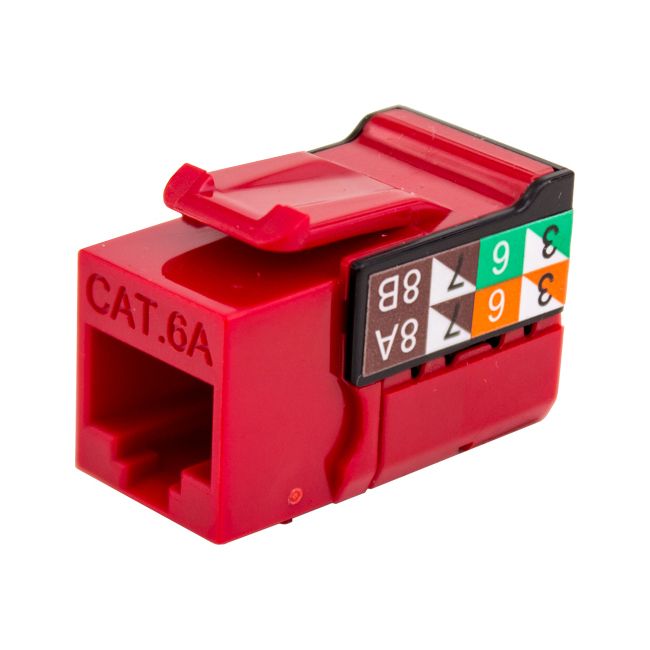 Rapid Punch CAT6A Keystone Jack Red, EA