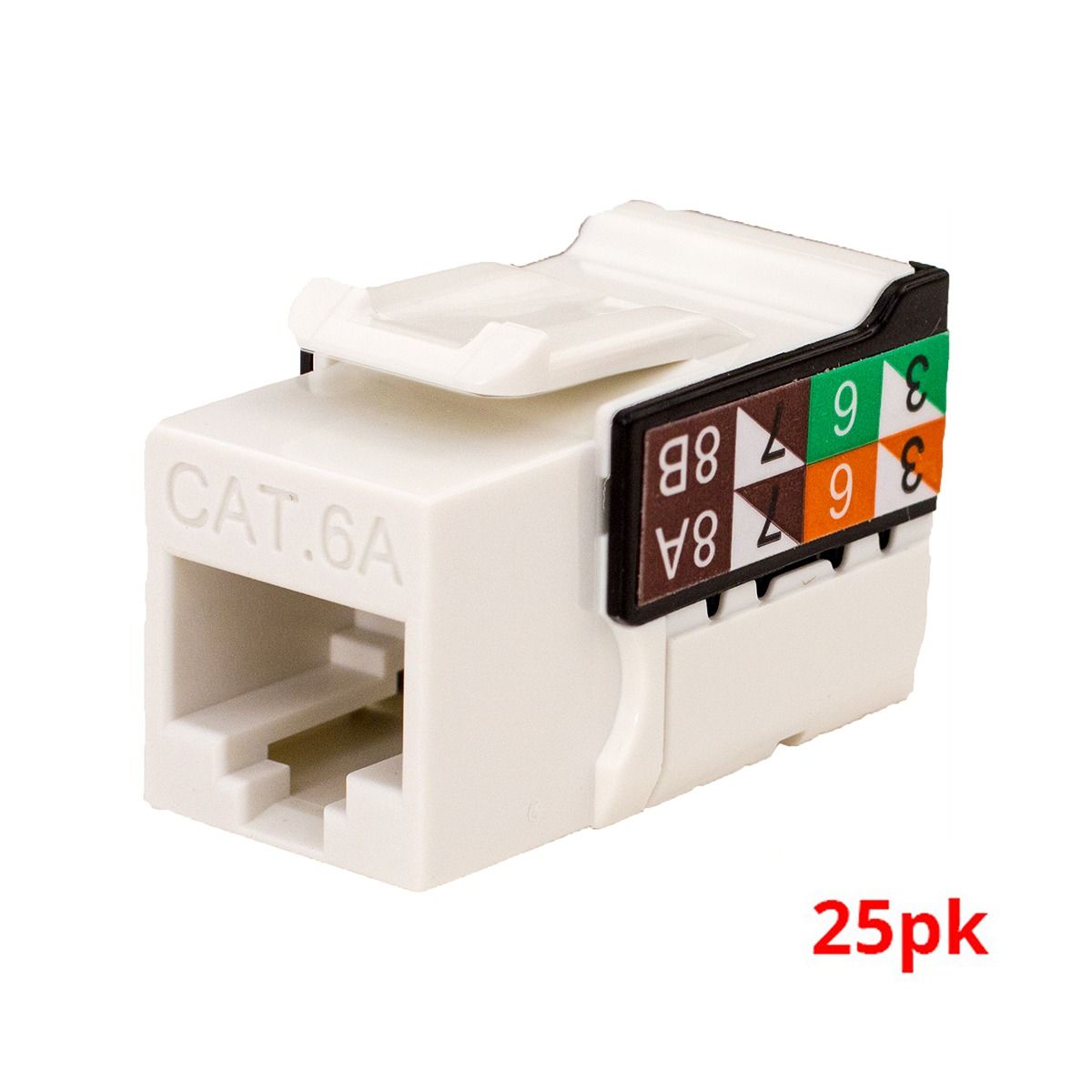 Rapid Punch CAT6A Keystone Jack - White - 25PK