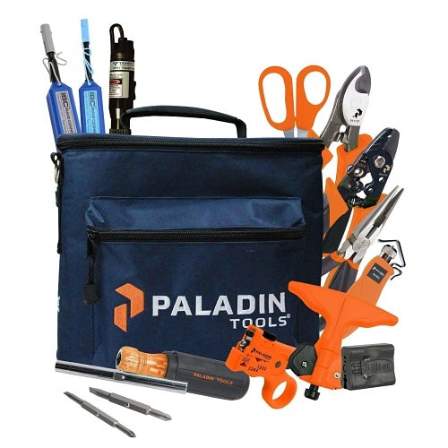 Tempo FTK-P Pro Fiber Tool Kit with Kevlar Cutter, Fiber Optic Stripper, Slitter, Multi Tool, Visual Fault Locator, Long Nose Pliers, Mid Span Slitter, Fiber Cleaning Pen + Fiber Cleaning Pen Ring