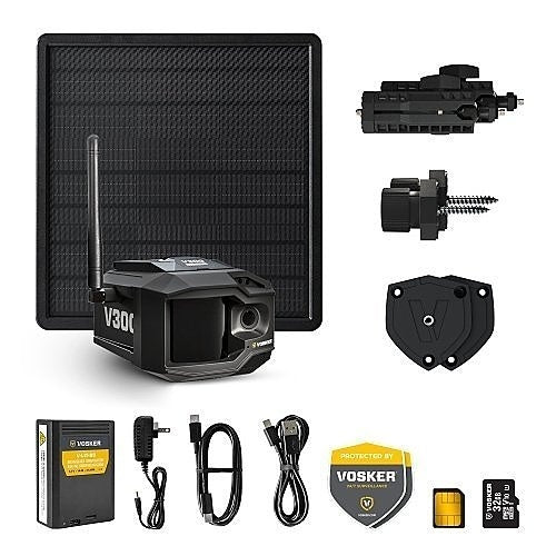 VOSKER V300-ULT-CA Solar Powered 4G LTE Autonomous Cellular Outdoor Security Camera with Solar Power Bank