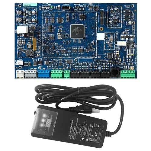 DSC HS3128 PowerSeries Pro Alarma Control Panel with HS65WPSNA Power Adapter, Standard Defaults and French Manual