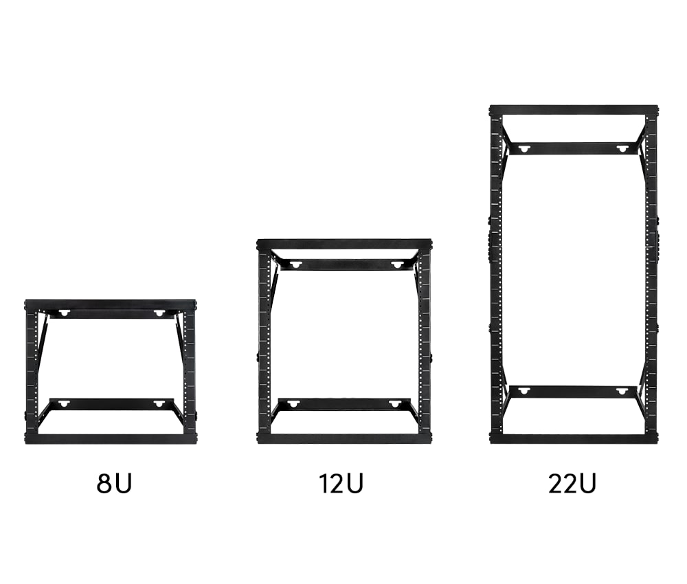 Strong™ Wall-Mount Expandable Open-Frame Rack | 8–22U