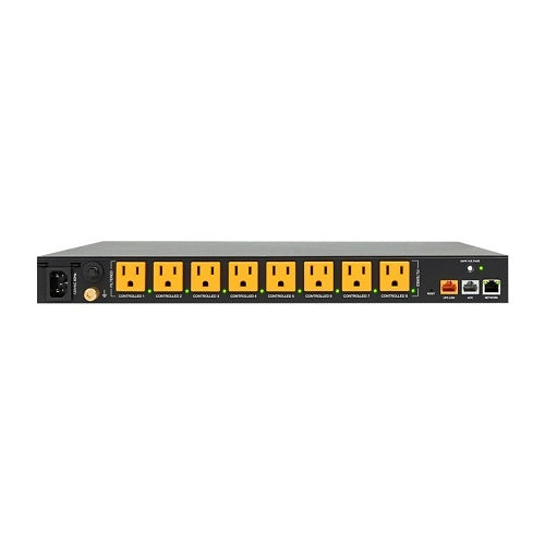 WattBox WB-800CH1U-IPVM-8 1U Integrated Faceplate IP Power Conditioner, 8-Individually Metered and Controlled Outlets